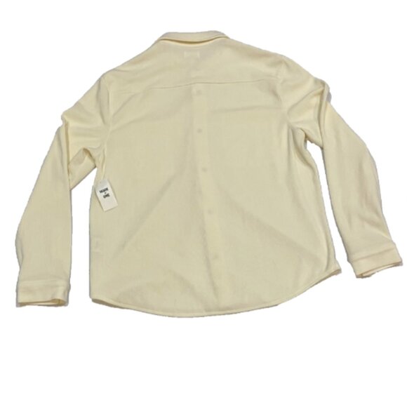 Mode of One Men Long Sleeve Knit Snap Front Shirt Soft Vanilla Size L - Picture 4 of 8